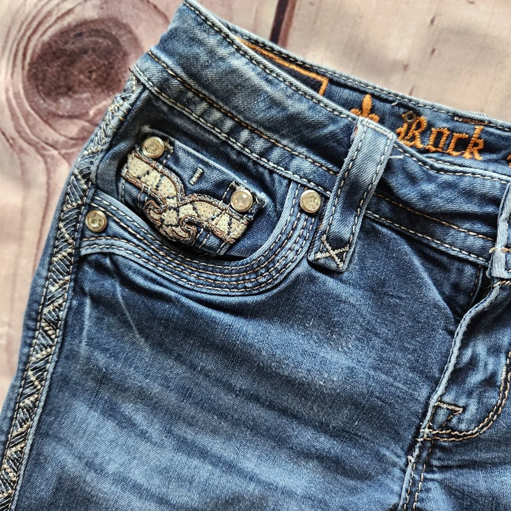 Rock Revival "Caress" Stretch Low Rise Bootcut Jeans Blue | Women's Size 26 - Picture 6 of 15